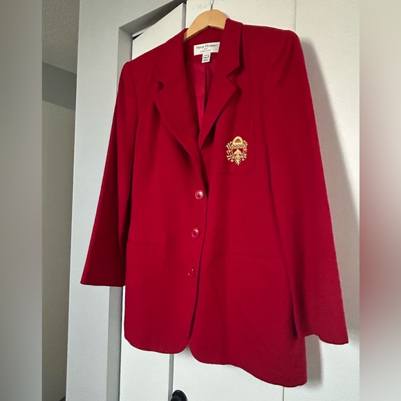 ⭐️ LAST CHANCE SALE! ⭐️ VTG Rena Rowan for Saville Red Blazer Wool Size 14W - Picture 4 of 14